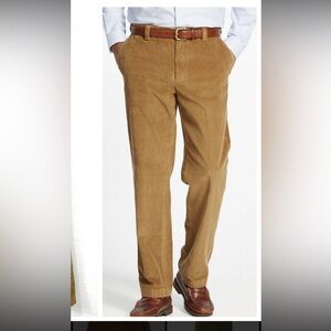 LL Bean Pants Men's 36x28 Corduroy Classic Fit Flat Front Brown Straight Thick